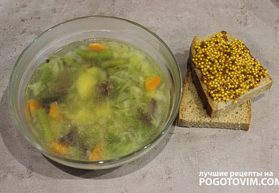 Рецепт Овощной суп со стручковой фасолью на курином бульоне